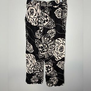 Christian Siriano Linen Printed Pants NWT
